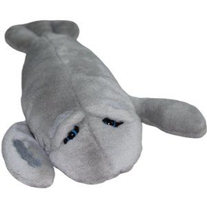 Cascade Toy Manatee Gray Plush Stuffed Animal Toy Sea Cow Ocean Blue Eyes 15"